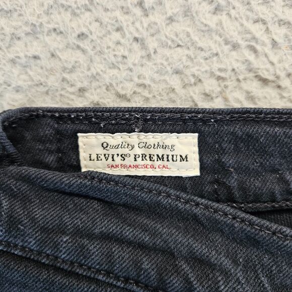 Levis Jeans Womens Size 24 Black Denim Wedgie Straight Button Fly‎ Mid Rise - Picture 7 of 13